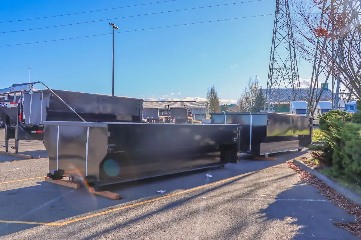 Roll-off dumpster ready for waste disposal at job site for Construction Dumpster Rental in Upper Nazareth